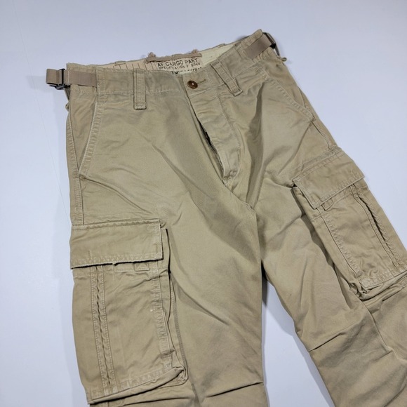 Abercrombie & Fitch Other - Abercrombie Fitch Men's Twill 6 Pocket AF Cargo Pant Button Fly Beige Size 28x31